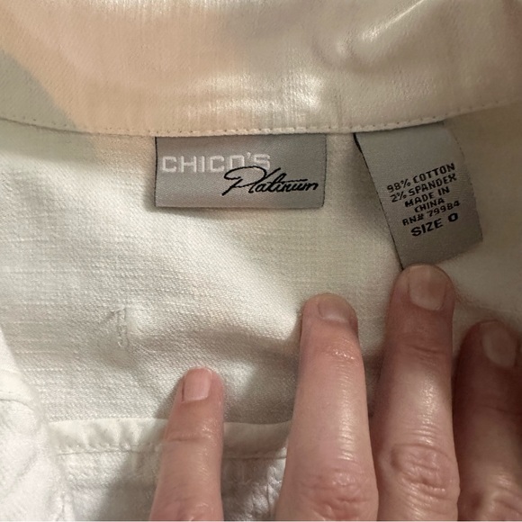 Chico’s Platinum Women’s White Jacket Size 0 - Picture 4 of 4
